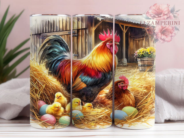 Rustic Chicken Farm Tumbler, Farmhouse Tumbler Design, 20oz Tumbler Wrap, Sublimation Design, Country Life Gift, Rustic Farm Wrap, Poultry Lover Tumbler Sublimation Li Zamperini 