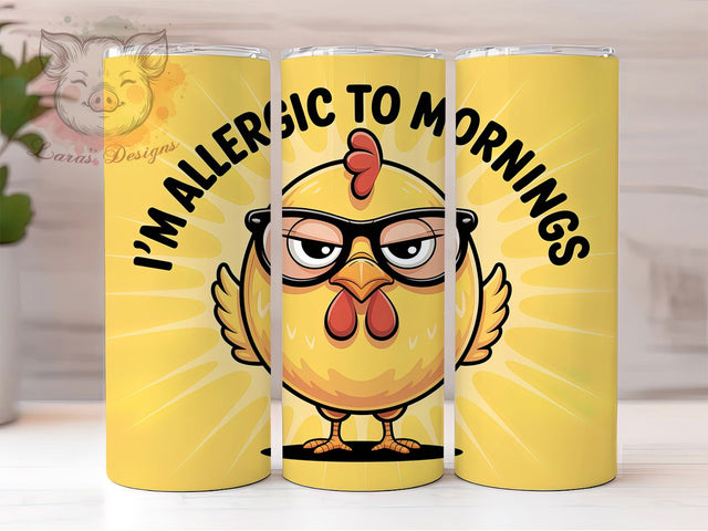 Rustic Chicken Morning 20oz Tumbler Wrap, Round Chicken Wrap, Funny Farm Quote, Chicken Sublimation PNG, 20oz Tumbler Wrap, Farmhouse Humor Design, Rustic Chicken Wrap Sublimation Lara' s Designs 