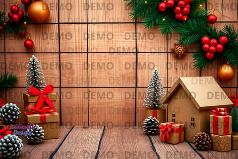 Rustic Christmas Atmosphere Scene Mock Up Photo Sublimatiz Designs 