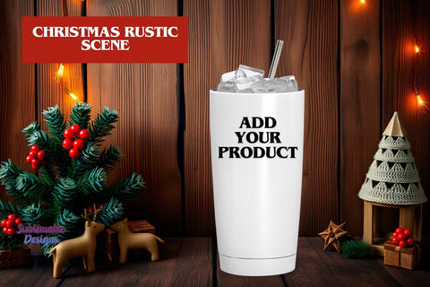 Rustic Christmas Background Scene Mock Up Photo Sublimatiz Designs 