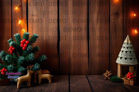 Rustic Christmas Background Scene Mock Up Photo Sublimatiz Designs 
