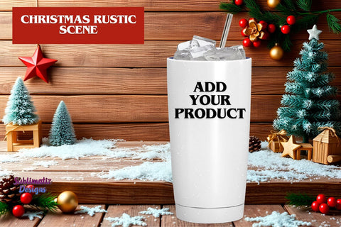 Rustic Christmas Display Background Mock Up Photo Sublimatiz Designs 