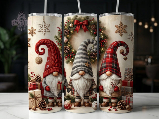 Rustic Christmas Gnome 20oz Tumbler, Rustic Christmas Gnome, Christmas Gnome, Gnome Tumbler, 20oz Tumbler, Rustic Gnome, Holiday Gnome, Tumbler Wrap Sublimation SvggirlplusArt 