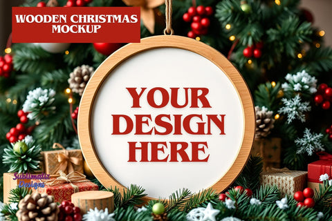 Rustic Christmas Ornament Mockup Mock Up Photo Sublimatiz Designs 