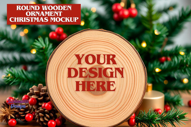 Rustic Christmas Ornament Mockup Mock Up Photo Sublimatiz Designs 