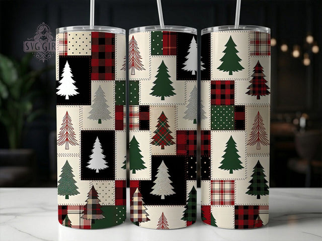 Rustic Christmas Quilt 20oz Tumbler, Rustic Christmas, Christmas Quilt, Quilt Tumbler, 20oz Tumbler, Rustic Tumbler, Holiday Quilt, Tumbler Wrap Sublimation SvggirlplusArt 