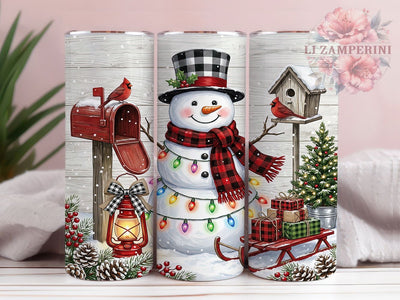 Rustic Christmas Snowman 20oz Tumbler, Rustic Christmas, Christmas Snowman, Rustic Snowman, Rustic Snowman PNG, Snowman Tumbler, 20oz Tumbler Wrap, Christmas Tumbler Sublimation Li Zamperini 
