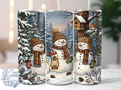 Rustic Christmas Snowmen 20oz Tumbler, Rustic Christmas, Christmas Snowmen, Rustic Snowmen, Rustic Snowman PNG, Snowmen Tumbler, 20oz Tumbler Wrap, Christmas Tumbler Sublimation ToriDesigns 