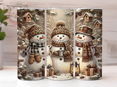 Rustic Christmas Snowmen 20oz Tumbler, Rustic Christmas, Christmas Snowmen, Rustic Snowmen, Rustic Snowmen PNG, Snowmen Tumbler, Snowmen Tumbler PNG, 20oz Tumbler Wrap Sublimation Lara' s Designs 