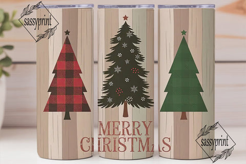 Rustic Christmas Tree 20oz Tumbler Wrap Sublimation sassyprint 