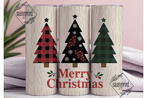 Rustic Christmas Tree 20oz Tumbler Wrap Sublimation sassyprint 