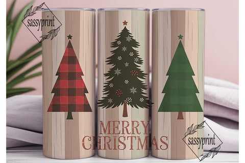 Rustic Christmas Tree 20oz Tumbler Wrap Sublimation sassyprint 