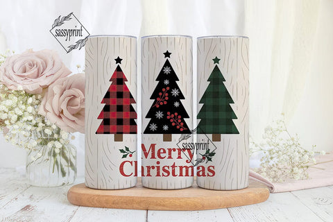 Rustic Christmas Tree 20oz Tumbler Wrap Sublimation sassyprint 