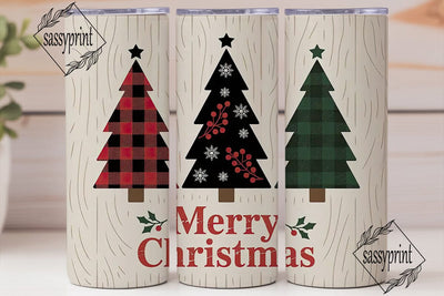 Rustic Christmas Tree 20oz Tumbler Wrap Sublimation sassyprint 
