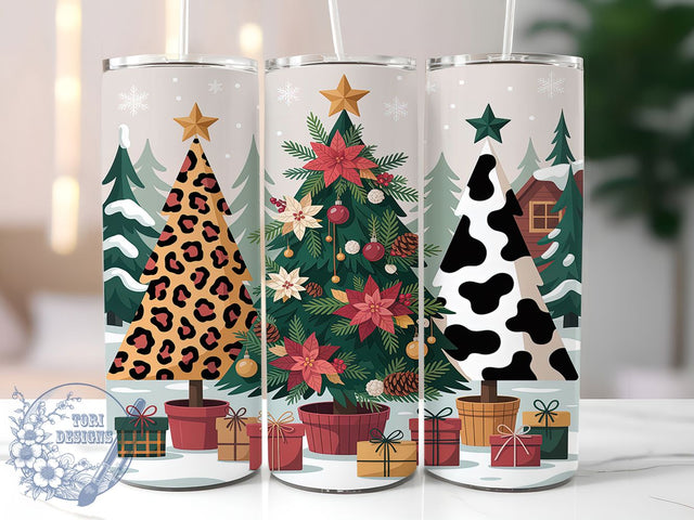 Rustic Christmas Tree Holiday Tumbler, Holiday Sublimation Design, Festive Cup Art, 20oz Xmas Tumbler, Whimsical Rustic Mug, Stylish Christmas Cup, Cozy Holiday Wrap Sublimation ToriDesigns 