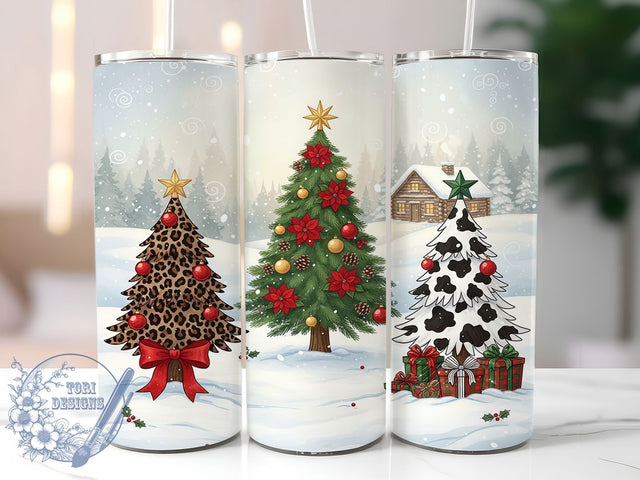 Rustic Christmas Tree Holiday Tumbler, Holiday Sublimation Design, Festive Cup Art, 20oz Xmas Tumbler, Whimsical Rustic Mug, Stylish Christmas Cup, Cozy Holiday Wrap Sublimation ToriDesigns 
