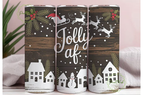Rustic Christmas Tumbler Wrap Sublimation PixelChick 