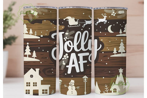 Rustic Christmas Tumbler Wrap Sublimation PixelChick 
