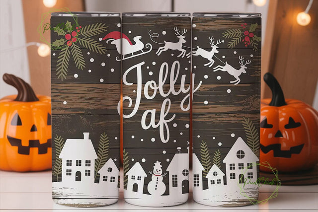 Rustic Christmas Tumbler Wrap Sublimation PixelChick 