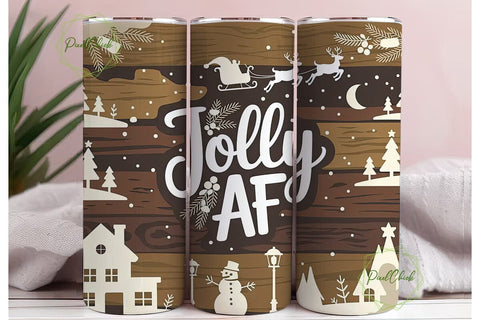 Rustic Christmas Tumbler Wrap Sublimation PixelChick 
