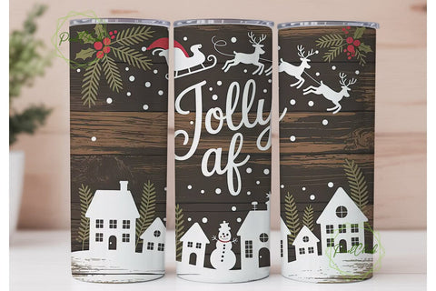 Rustic Christmas Tumbler Wrap Sublimation PixelChick 