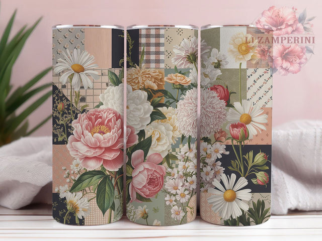 Rustic Cottagecore Floral Tumbler, Rustic Flower Tumbler, Whimsical Cottagecore Wrap, Country Floral Wrap, Elegant Flower Wrap, Sublimation Design, Trendy Gift Idea Sublimation Li Zamperini 