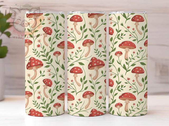 Rustic Cottagecore Mushroom 20oz Tumbler, Rustic Cup Wrap, Botanical Sublimation Design, 20Oz Tumbler Wrap, Nature Inspired Cup, Vintage Cottagecore Design, Artistic Mushroom Wrap Sublimation Lara' s Designs 
