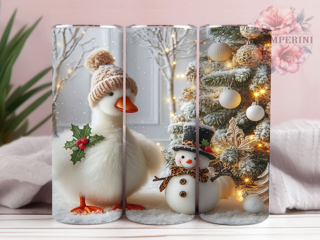Rustic Country Christmas Goose Tumbler, Country Snowman Wrap, 20Oz Skinny Tumbler, Cozy Farmhouse Sublimation, Rustic Holiday Goose Design, Winter Country Tumbler, Festive Farmyard Wrap Sublimation Li Zamperini 