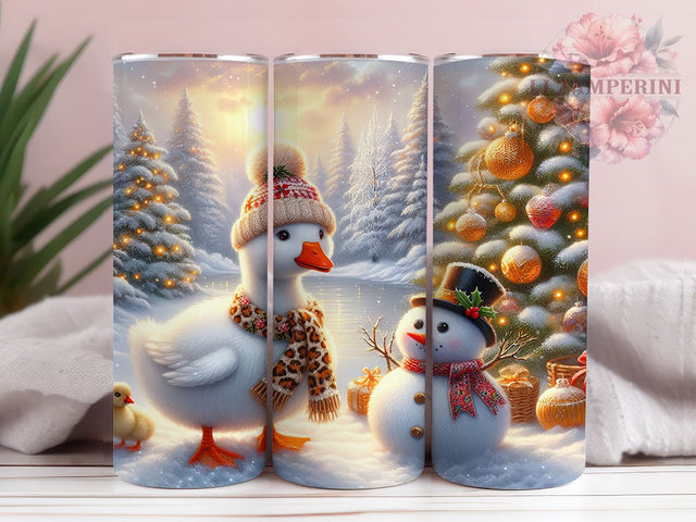 Rustic Country Christmas Goose Tumbler, Country Snowman Wrap, 20Oz Skinny Tumbler, Cozy Farmhouse Sublimation, Rustic Holiday Goose Design, Winter Country Tumbler, Festive Farmyard Wrap Sublimation Li Zamperini 