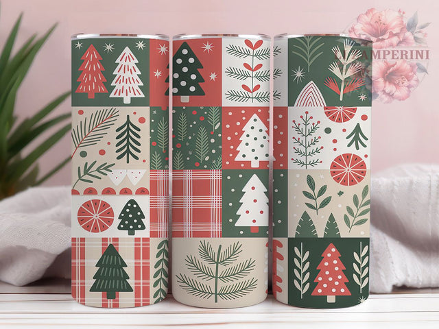 Rustic Country Christmas Trees Tumbler, Country Holiday Wrap, 20Oz Skinny Tumbler, Rustic Christmas Sublimation, Farmhouse Holiday Design, Cozy Winter Tree Tumbler, Festive Country Wrap Sublimation Li Zamperini 