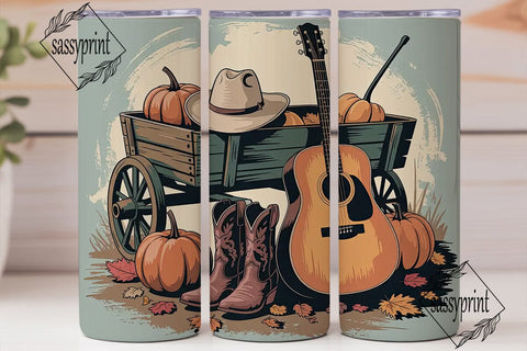 Rustic Country Fall 20oz Tumbler Wrap Sublimation sassyprint 