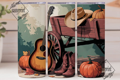 Rustic Country Fall 20oz Tumbler Wrap Sublimation sassyprint 