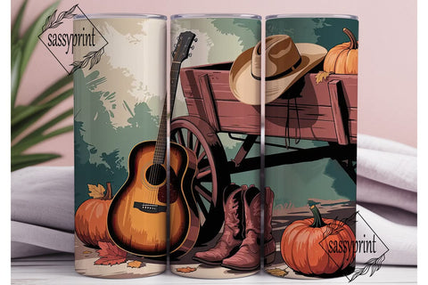 Rustic Country Fall 20oz Tumbler Wrap Sublimation sassyprint 