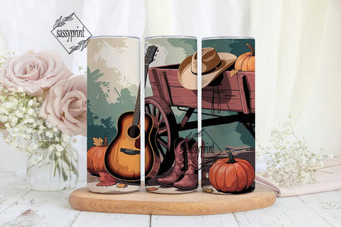 Rustic Country Fall 20oz Tumbler Wrap Sublimation sassyprint 