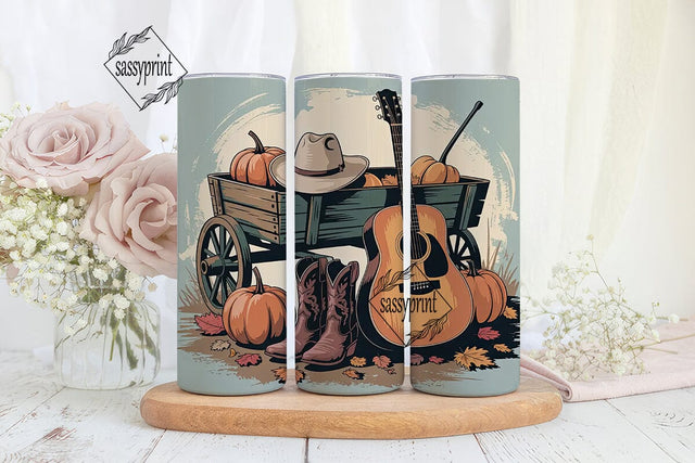Rustic Country Fall 20oz Tumbler Wrap Sublimation sassyprint 