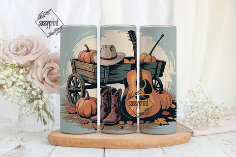 Rustic Country Fall 20oz Tumbler Wrap Sublimation sassyprint 