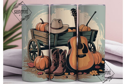 Rustic Country Fall 20oz Tumbler Wrap Sublimation sassyprint 