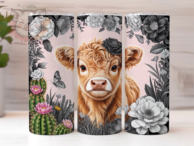 Rustic Country Floral Cow Tumbler, Cute Cow Tumbler, Rustic Cow Wrap, Adorable Floral Wrap, Country Cow Wrap, Sublimation Design, Trendy Gift Idea Sublimation Lara' s Designs 