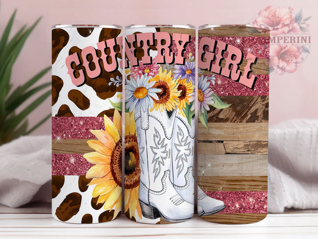 Rustic Country Girl Cowgirl Tumbler, Rustic Cowgirl Design, Western Cowgirl Wrap, Boho Country Girl, Rustic Western Drinkware, Cowgirl Sublimation Design, Western Tumbler Wrap Sublimation Li Zamperini 