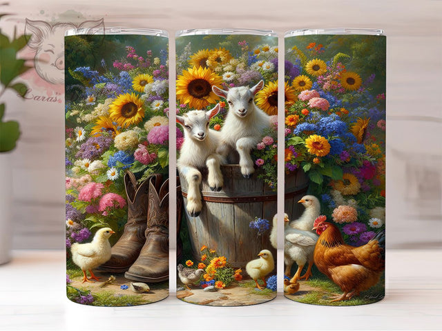 Rustic Country Goat Tumbler, Country Animals Tumbler, Stylish 20oz Wrap, Sublimation Design, Trendy Gift Idea, Rustic Farm Wrap, Country Goat Tumbler Sublimation Lara' s Designs 