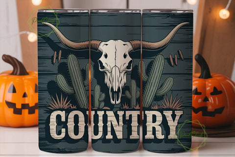 Rustic Country Longhorn 20oz Tumbler Sublimation PixelChick 