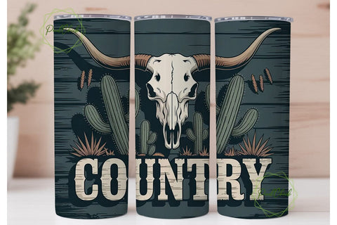 Rustic Country Longhorn 20oz Tumbler Sublimation PixelChick 