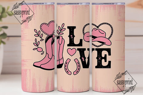 Rustic Country Love 20oz Tumbler Wrap Sublimation sassyprint 