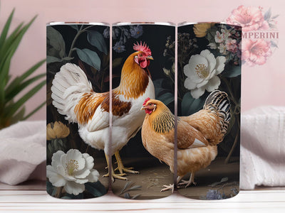 Rustic Country Rooster Tumbler, Farm Theme, Rustic Style, Country Design, Vibrant Pattern, 20Oz Tumbler, Sublimation Wrap Sublimation Li Zamperini 