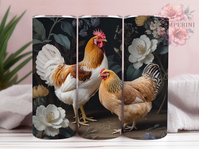 Rustic Country Rooster Tumbler, Farm Theme, Rustic Style, Country Design, Vibrant Pattern, 20Oz Tumbler, Sublimation Wrap Sublimation Li Zamperini 
