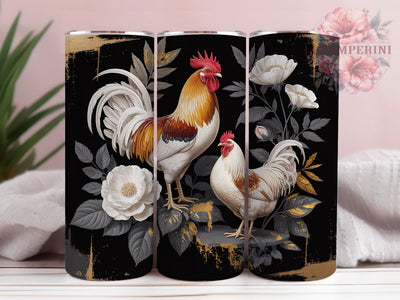 Rustic Country Rooster Tumbler, Farm Theme, Rustic Style, Country Design, Vibrant Pattern, 20Oz Tumbler, Sublimation Wrap Sublimation Li Zamperini 