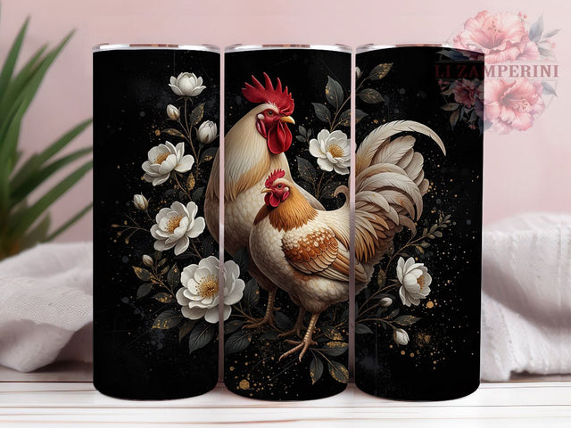 Rustic Country Rooster Tumbler, Farm Theme, Rustic Style, Country Design, Vibrant Pattern, 20Oz Tumbler, Sublimation Wrap Sublimation Li Zamperini 