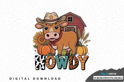 Rustic cowboy cow sublimation png design Sublimation Regulrcrative 