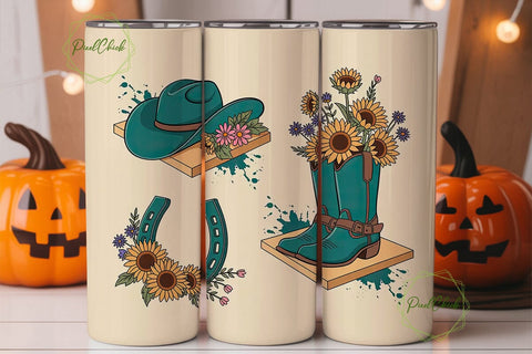 Rustic Cowboy Tumbler Wrap Sublimation PixelChick 