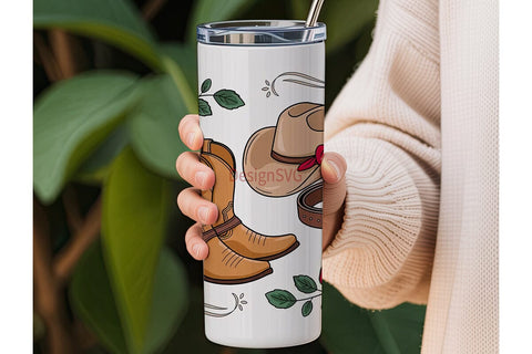 Rustic Cowgirl 20oz Tumbler Wrap Sublimation DesignSVG 